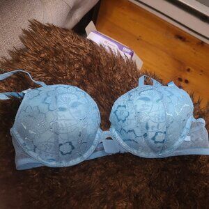 Victoria's Secret Blue Lace Push Up Bra